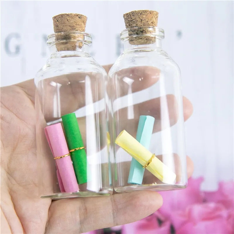 32*70*12.5mm 30ml Glass Bottles With Corks For Wedding Holiday Decoration Christmas Gifts Empty Transparent Jars Cork 50pcs