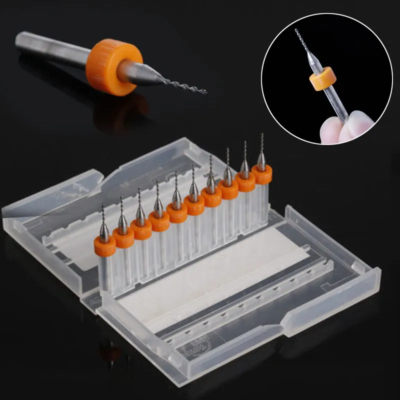 DWZ 10pcs PCB Print Circuit 0.8mm Micro Drill Bits Board Carbide CNC Engraving Tool