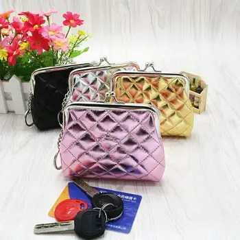

Women Fashion Coin Purse Pu Leather Card Holder Wallet Metal Frame Change Purse Female Original Small Coin Bag