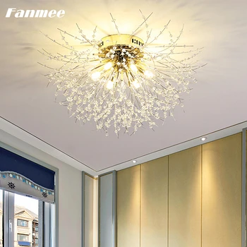 

Dandelion Chandelier Lighting LED Crystal String Ceiling Lamp Art Deco Nordic Indoor Light Fixture for Living Room Bedroom Hotel