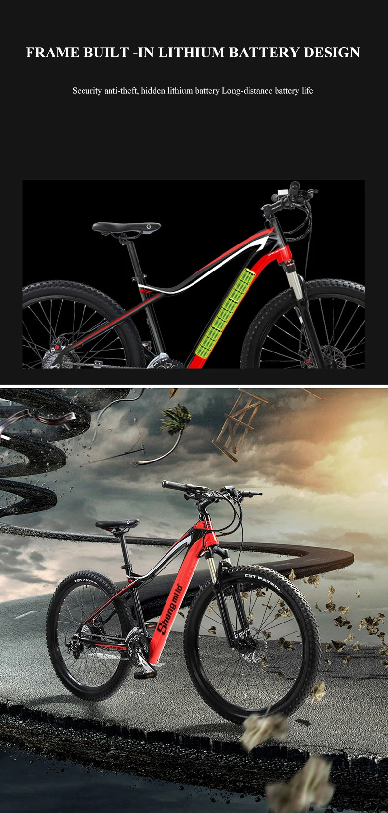 Sheng milo Электрический велосипед Ebike 27,5 дюймов горный электровелосипед 48V240W двигатель гибрид литиевая батарея для электрического велосипеда 48v