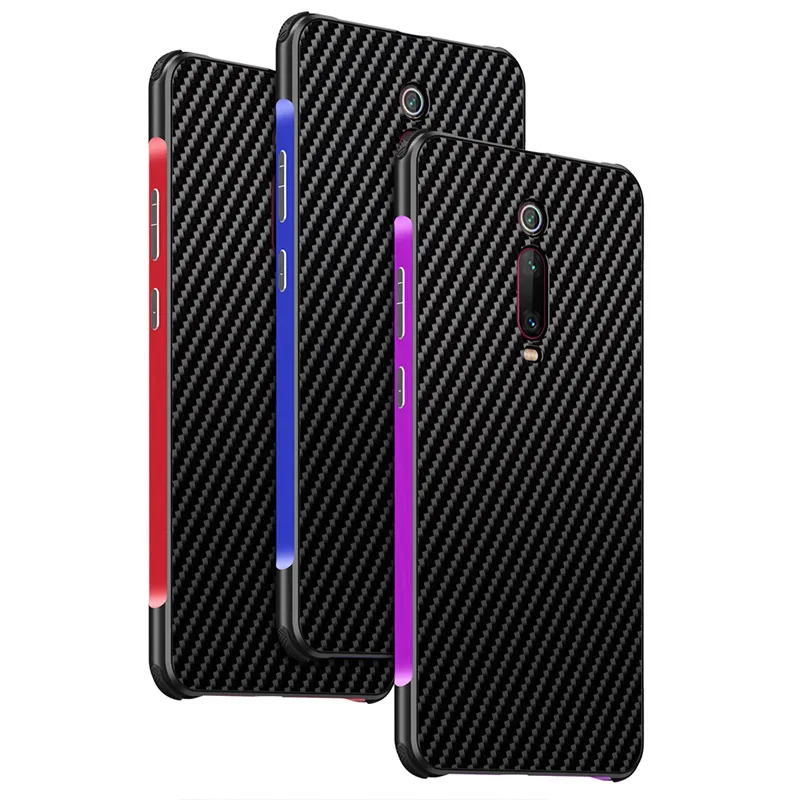 Чехол для xiaomi Mi 8 9 Redmi K20 K20Pro 9T углеродного волокна Пластиковая Задняя крышка