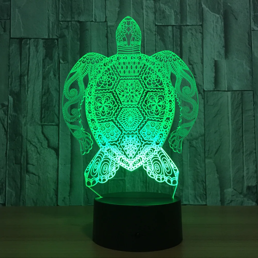

7 Color Lamp 3d A Strong Turtle Visual Led Night Lights For Kids Touch Usb Table Lampara Lampe Baby Sleeping Nightlight