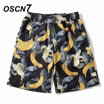 

OSCN7 Casual Streetwear Hawaii Print Oversize Beach Board Shorts Men 2020 Summer High Street Bermuda Short Pants Women 104
