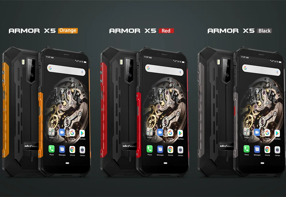 Глобальная версия Ulefone Armor X5 разблокировка лица IP68 5 Мп фронтальная камера Android 9,0 5," Восьмиядерный 3 ГБ+ 32 Гб 13 МП+ 2 МП смартфон телефон