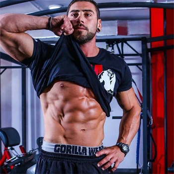 

2020 Summer Brand clothing Gyms Tight t-shirt mens fitness t-shirt homme t shirt men fitness Gyms Jogging Exercise leisure top