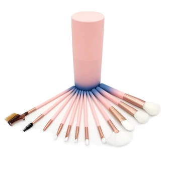 

Makeup Brushes Kit Studio Holder Tube Convenient Portable Plastic Cup Natural Nylon Wool Makeup Brush Set