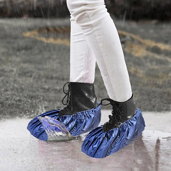 

1 Pair Reusable Elastic Shoe Cover Home Indoor Antiskid Overshoes Student Waterproof Dust Proof Feet Cover