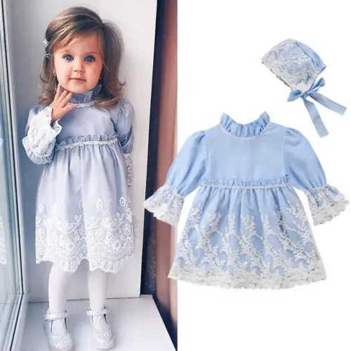 2PCS Striped Girl Princess Dress Kid Baby Party Wedding Pageant Dresses Clothes