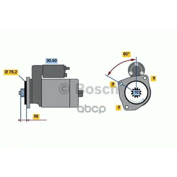 Стартер Vw Transporter 1,9-2,8 1990-2003 Bosch арт. 0001125031
