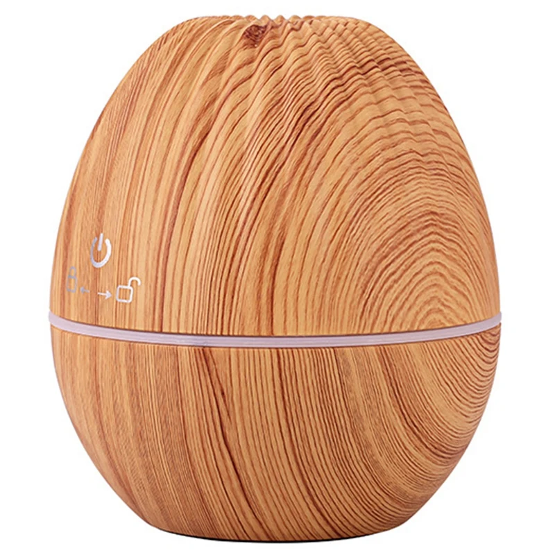 B 130ML Rugby USB Wood Grain Essential Oil Diffuser Ultrasonic Humidifier Home Aromatherapy Aroma Atomizer with LED - Color: B