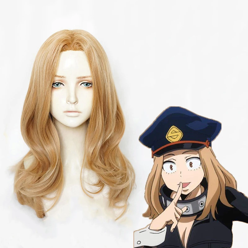 

Anime My Hero Academia Utsushimi Kemy Wig Cosplay Long Brown Curly Heat Resistant Synthetic Hair Wig + Wig Cap