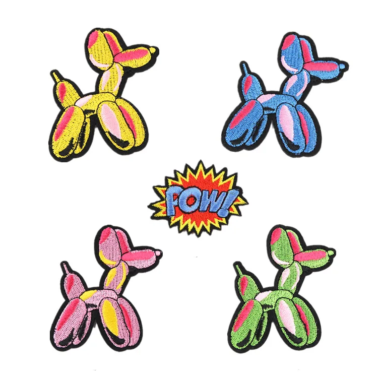 

Cartoon Anime Iron On Patches Balloon Dogs Embroidered Sticker For Clothing Stripes Patches Backpacks Applique Decoration @BB