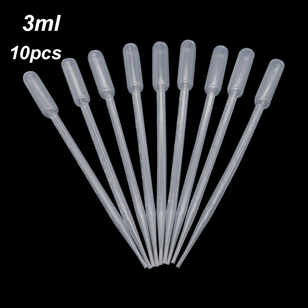10Pcs 3ML Laboratory Disposable Plastic Eye Dropper Transfer Graduated