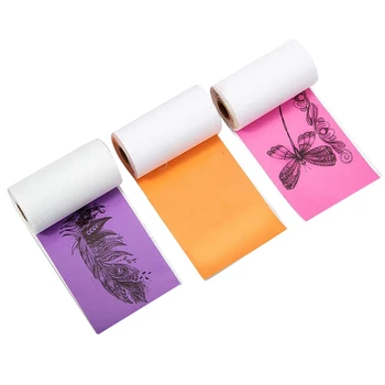 

3Pcs Colorful Thermal Sticker Paper M02/M02 Pro/M02S Mini Printer, Black Character on Purple/Rose/Orange