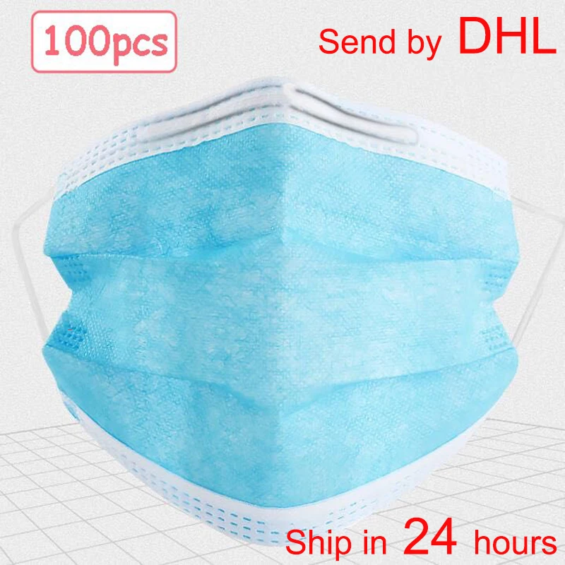 

100pcs Mask mouth dustproof mask virus with filter Windproof proof Flu Mouth-muffle Face masks send by DHL