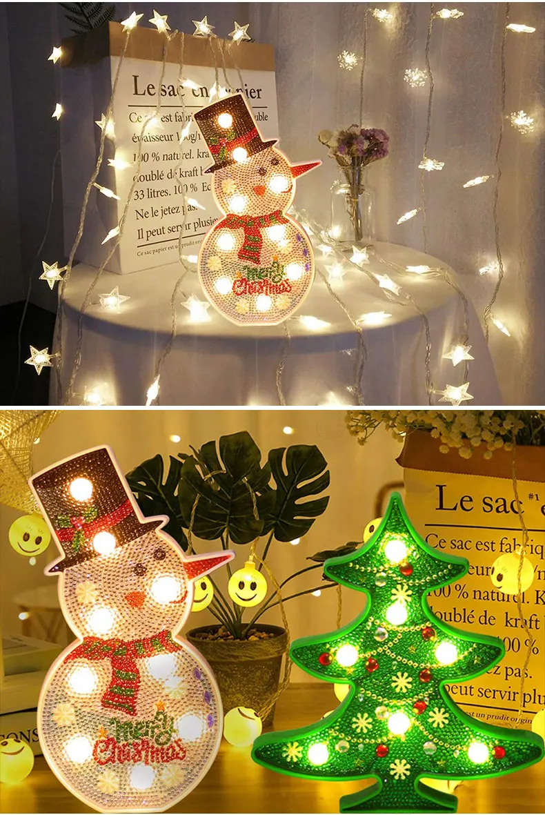 Worksop Christmas Lights 2022 Diy Led Diamond Painting Night Light Christmas Tree Snowman Lamp Cross  Stitch Embroidery Home Decorations Kids Christmas Gifts|Led Night Lights| -  Aliexpress