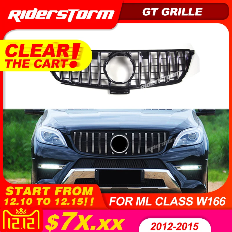 12 GT решетка для Mercedes benz ML Class W166 Алмазная класса ML250 ML300 передний бампер w166