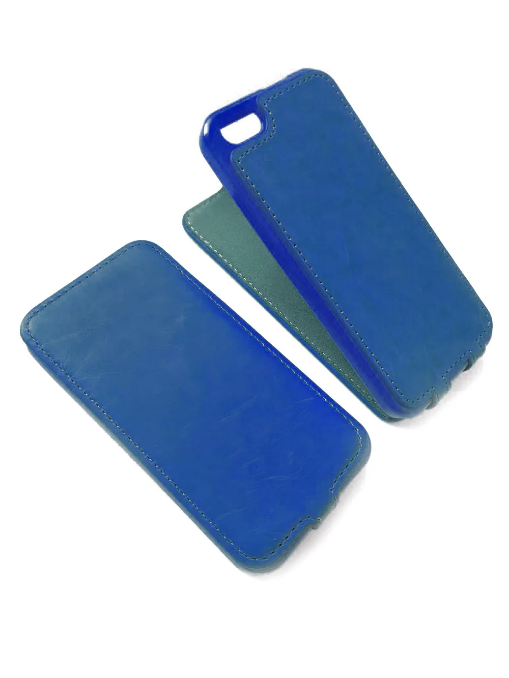 Чехол откидной из эко кожи Apple iPhone 4/4S синий|Бамперы| |