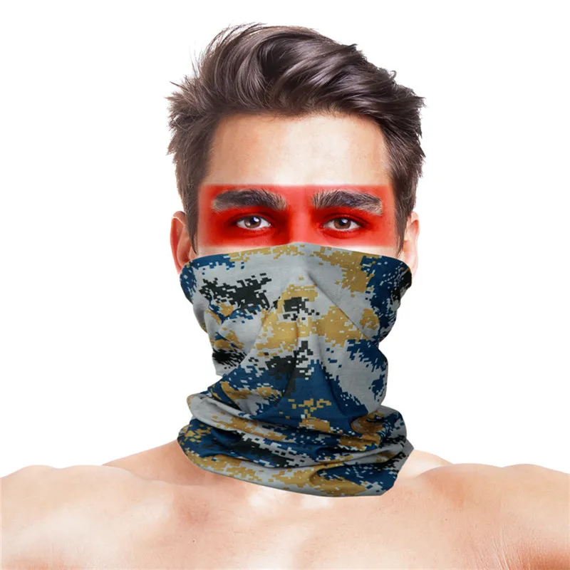 

High-Jump Outdoor Camping Hiking Scarves Skiing Fishing Windproof UV Protection Camo Bandana Face Mask Neck Scarves Wraps Buff