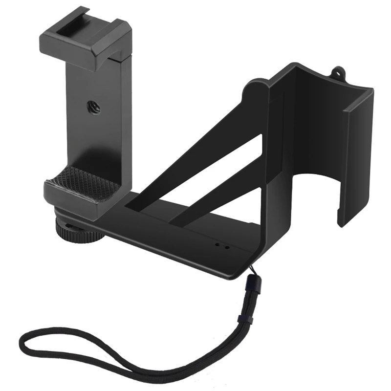 

ABKT-Handheld Mobile Phone Clip Holder Support Tripod Bracket For Osmo Pocket Fixed Mount Stand With Cold Shoe 1/4 Inch Screw