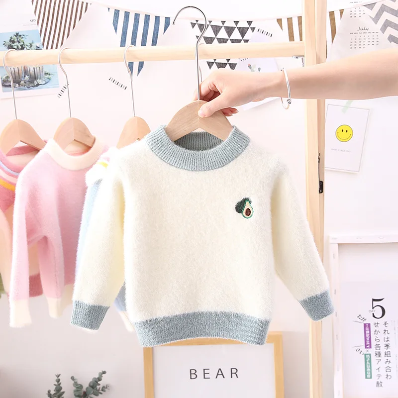 

Home Kids Kids' Sweater Korean-style Winter New Products Avocado Cartoon Cute plus Velvet Fashion