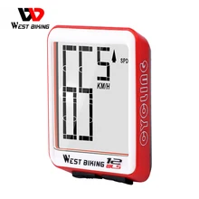 Odômetro digital led para bicicleta west biking, computador multifuncional com medidor de frequência digital, mtb, velocímetro, ciclismo