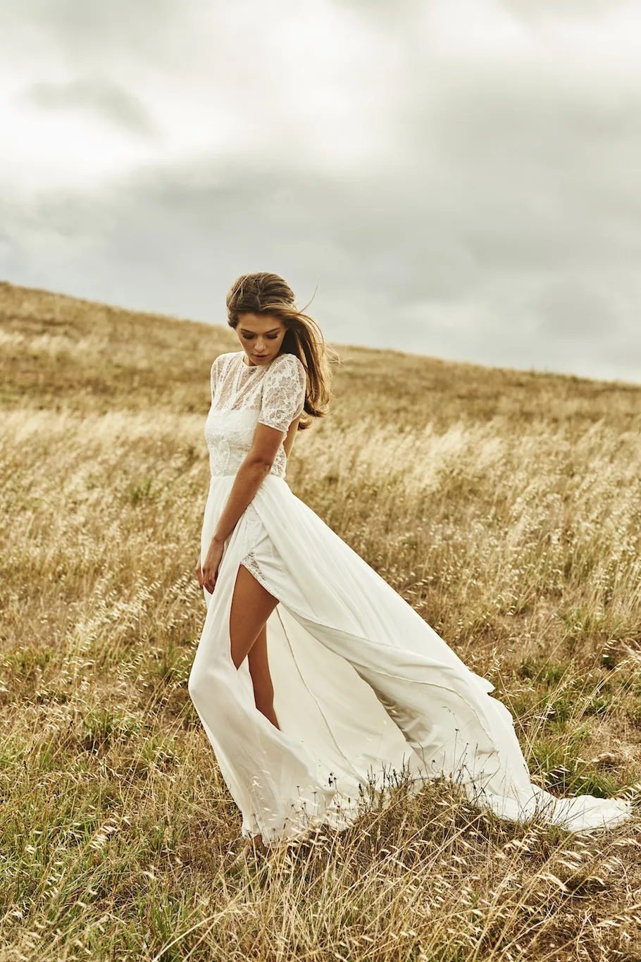 Vestido de noiva Grace Loves кружевное свадебное платье с высоким разрезом с рукавами свадебное кружевное платье с открытой спиной для матери невесты