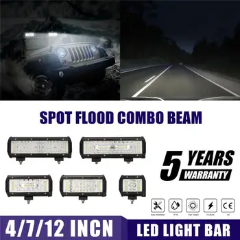 

1PC Four-row LED Work Light Bar Super Bright Double Spell Combo Light Car Spot Beam Headlight Offroad Truck Car Accessories