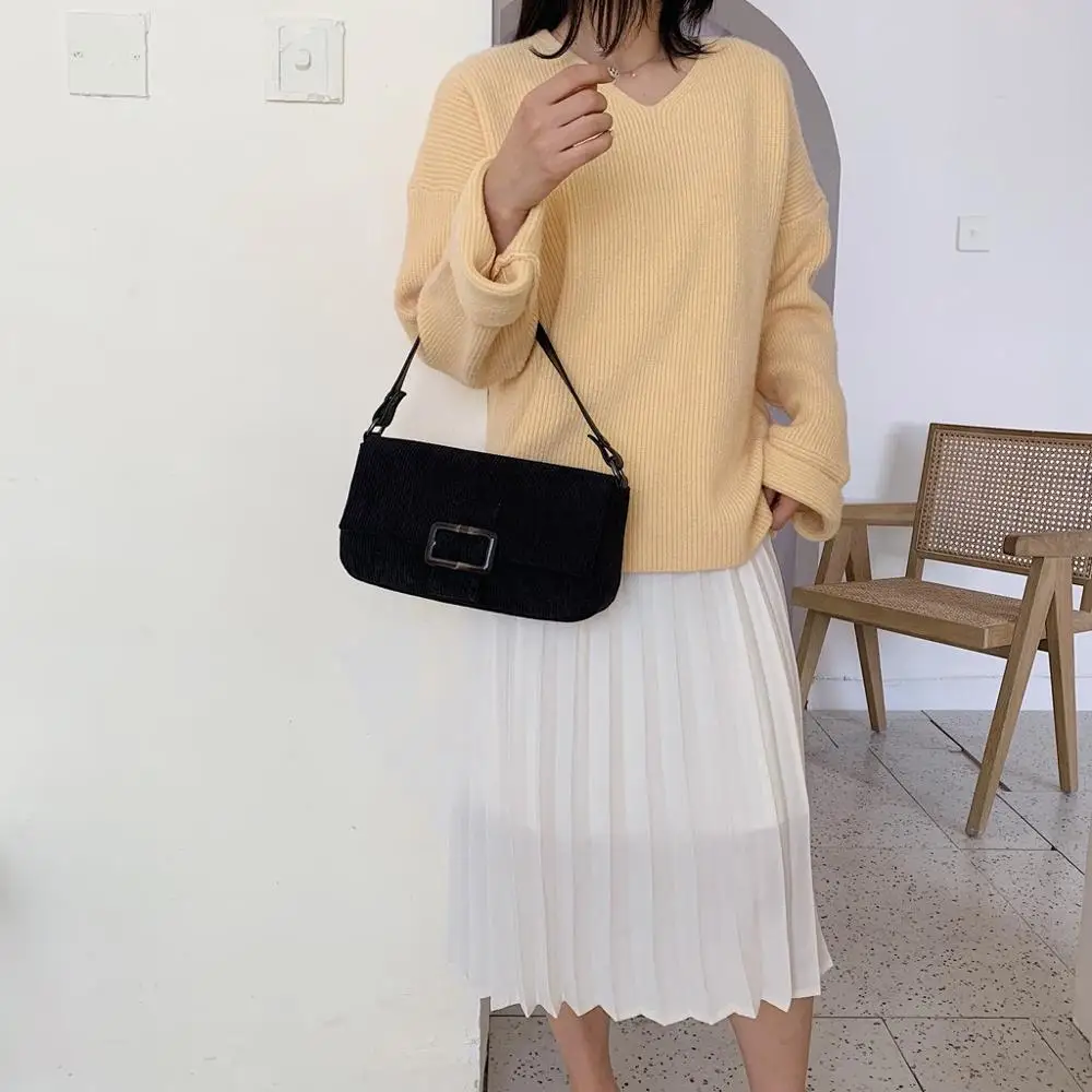 Лоскут Hasp Softback Модные женские вельветовые пакеты расширенный пакет через плечо лямка для сумки зимняя сумка