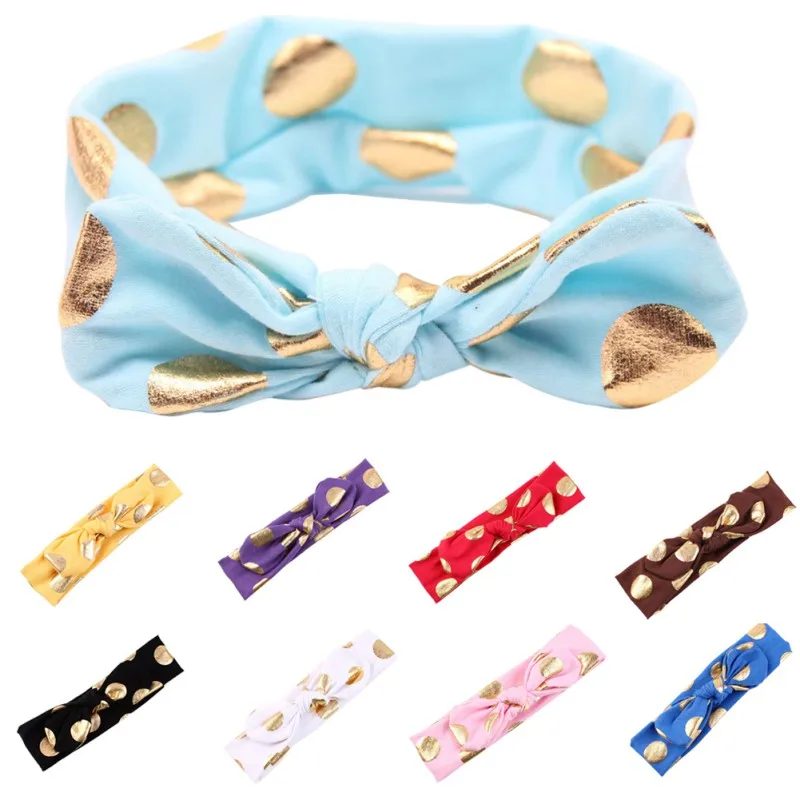 

Newborn Baby Girls Toddler Polka Dot Turban Knot Hairband Headband Head wrap Hair Band Accessories