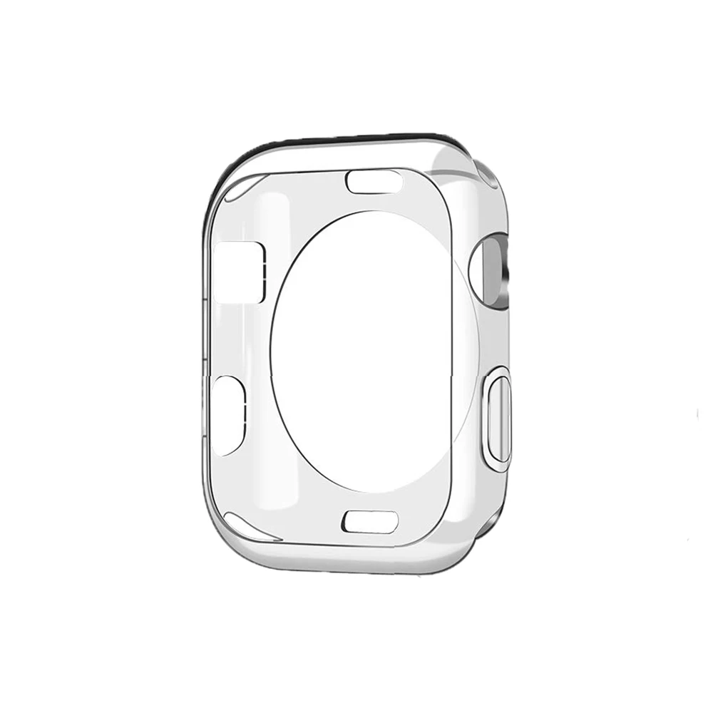 Clear Чехол для часов для Apple Watch Series 5, 4, 3, 2, 1, ремешок, чехол 42 мм, 38 м, 40 мм, 44 мм, тонкий ТПУ чехол, защита для iWatch 4, 44 мм - Цвет: Clear