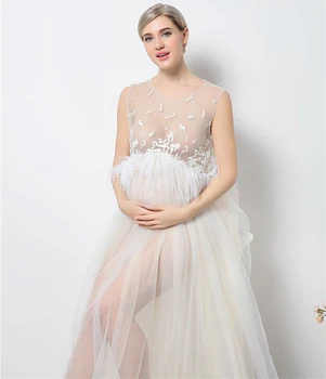 

Maternity Dress Style Fancy Props Party Dresses Maternity Sleeveless Lace Princess Dresses Pregnant Women Photography
