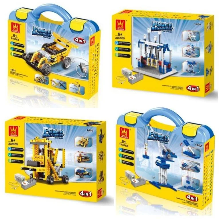 

Hot Selling Wange Educational Teaching Aids Science And Technology Set Children Machinery Building Blocks 4-in-1 Toy Model