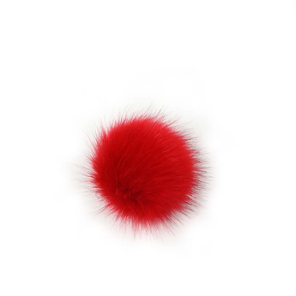 1PC 8cm Faux Fox Fur Pom Pom Ball For Hat Clothes Shoes Decoration Kids Girls Clothes Decor For DIY Crafts Accessories Material - Цвет: big red