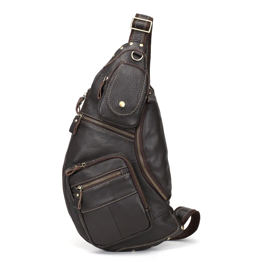 

Vintage Genuine Leather Cowhide Handmade Large Capacity Men's Diagonal Shoulder Fashion crossbody Travel Shoulder Bag casual
