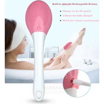 

2-In-1 Waterproof Electric Shower Bath Brush Rechargeable Body Massage Cleaning Brush for Home Hotel Spa Health Care