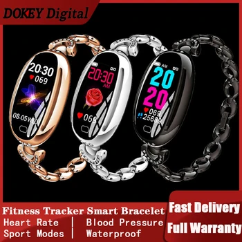 

E68 Smart Watch Women for IPHONE Android Fitness Tracker Bracelet 0.96" Heart Rate Blood Pressure Bluetooth Period Reminder