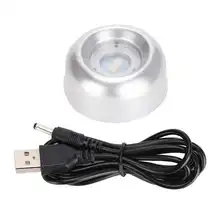 Ledライトベース多色変更ラウンド形状ポータブルusb led台座ディスプレイベースクリスタルボール彫像ジュエリー用スタンド