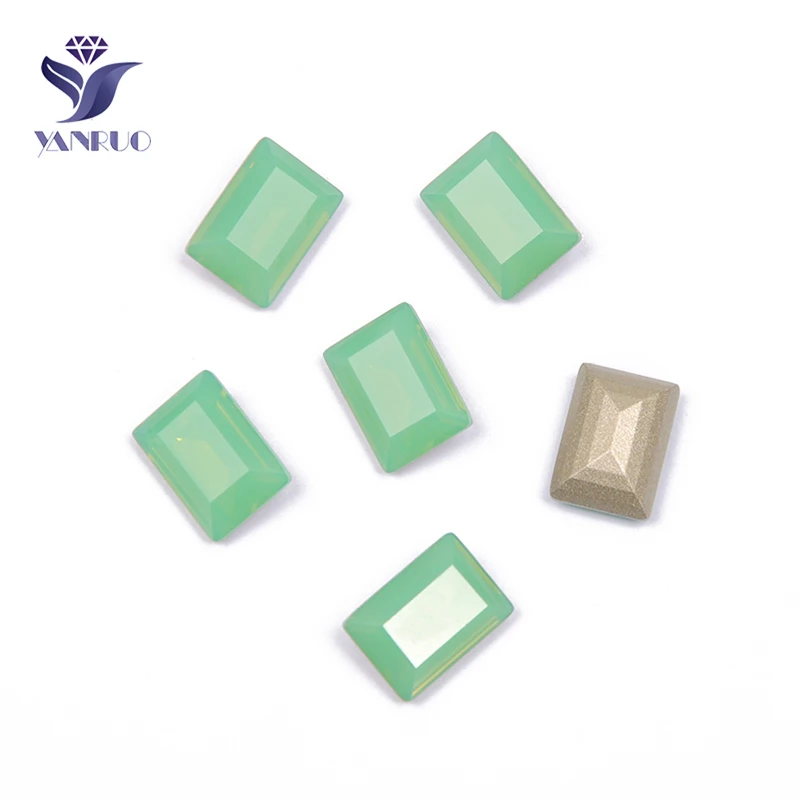 Pacific Opal YANRUO 4527 ступенчатая огранка Топ сшитые хрустальные остроконечные стеклянные стразы для шитья страз камни для одежды платья - Цвет: Pacific Opal