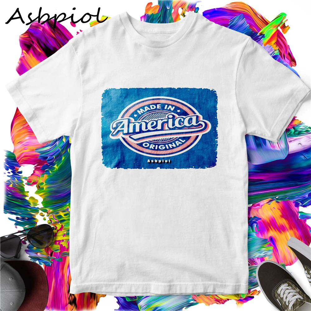 

100% Cotton Casual Summer Tshirt For Women Graphic Alphabet Print Brand T-shirt White Loose Streetwaer Style Designer Women Tops