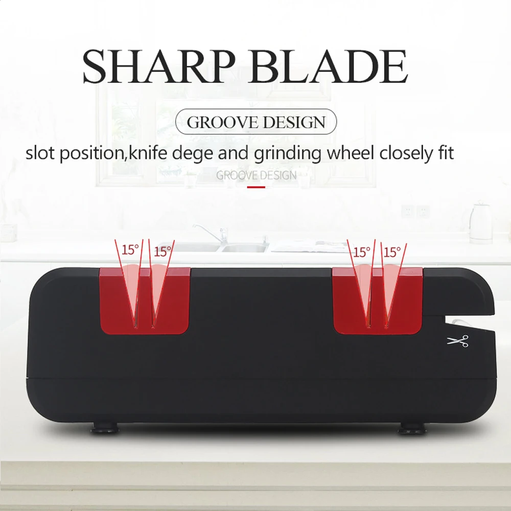 

Hot New Intelligent Quick knife sharpener household electric kitchen knife cutter sharpener stone magic kitchen automatic