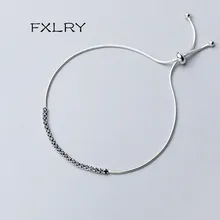 FXLRY Лидер продаж S925 стерлингового серебра микроинкрустация циркония персонализированные простые цепочка из змеиных костей браслет для женщин ювелирные изделия