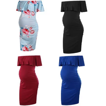 

DHL 100pcs Maternity Women Sleeveless Lace/Solid Sexy Long Scoop Neck Dress Pregnant Womens Clothing