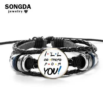 

SONGDA 2019 Friends TV Show Theme Leather Bracelet Central Perk 25th Anniversary Commemorative Pattern Charm Bracelet Best Gift
