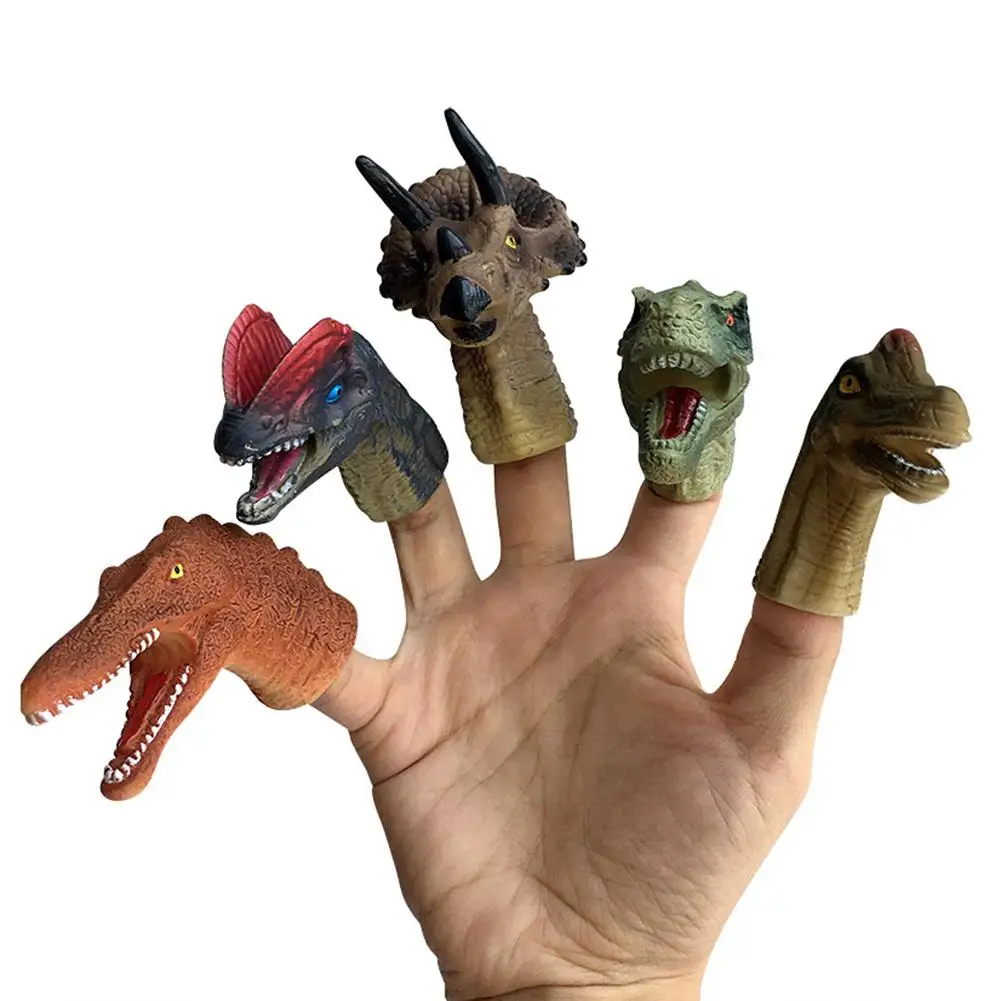 5Pcs Simulation Dinosaur Mini Finger Sleeve Puppets Children Interactive Toy Kids Educational Toys for Children Gift