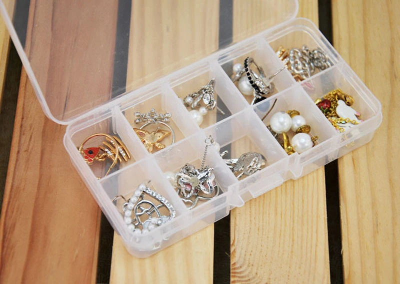 10 Grids Adjustable Jewelry Beads Pills Nail Art Storage Box Case WH Home Portable exquisite Creative and refined