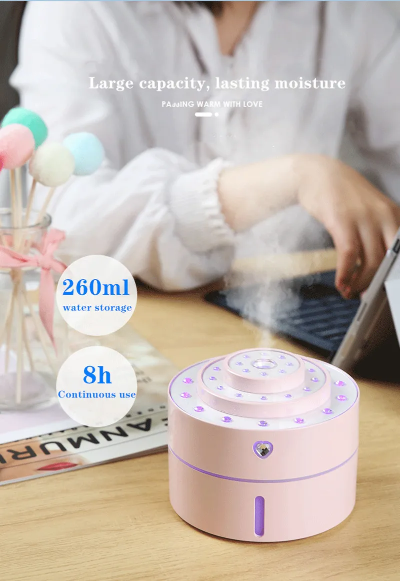 Новый увлажнитель с бриллиантами в форме сердца usb очиститель воздуха креативный