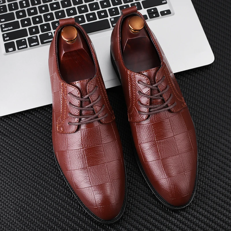 Размеры 38-48; Мужская официальная обувь в деловом стиле; удобная официальная обувь для мужчин;#8817