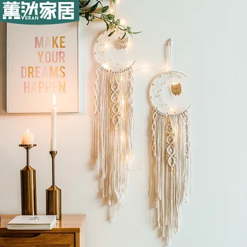 

Xun Ran Hand-Woven Dream Catcher Owl Tapestry Stall Pendant Birthday Gift Home Decoration Gt028